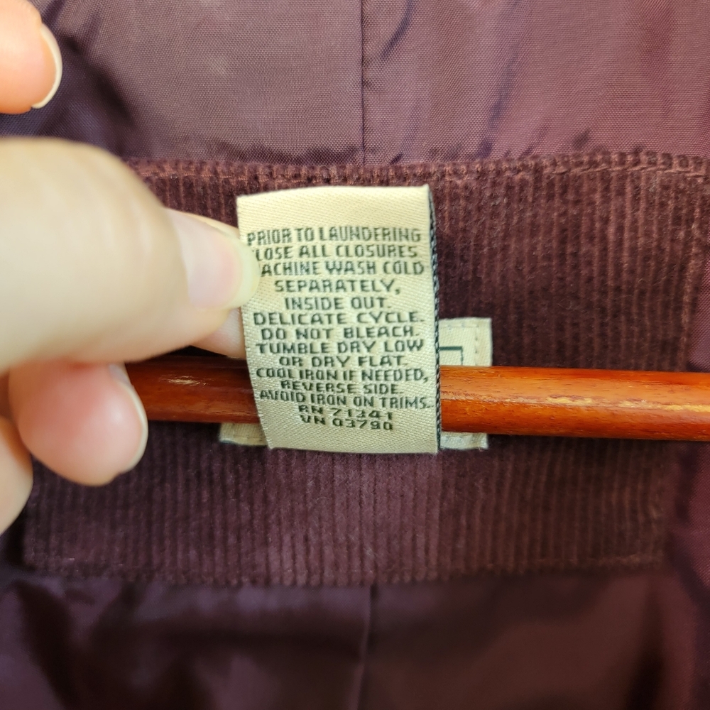 L.L. Bean Womens Deep Wine Size 18 Classic Corduroy Farmhouse Country Jacket‎ - Picture 4 of 12